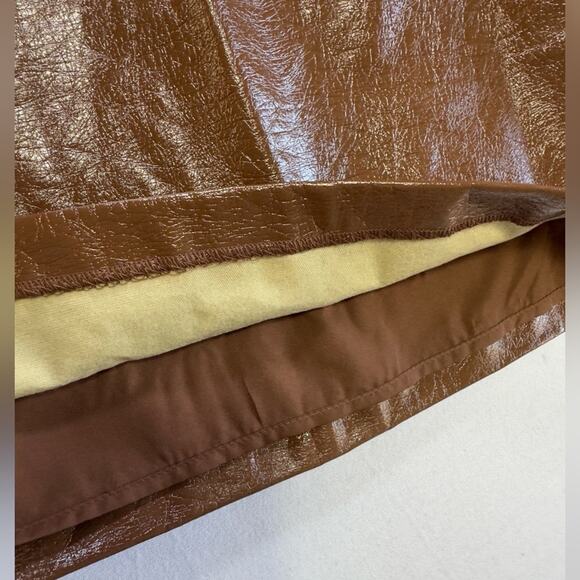 Francescas Miami faux leather Brown mini skirt CS NWT - Picture 4 of 6